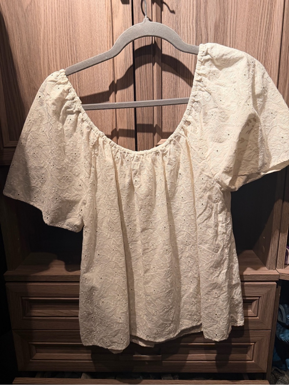 Sezane Vikaly Blouse Embroidered Cream - Size 6 Like New - Picture 5 of 7